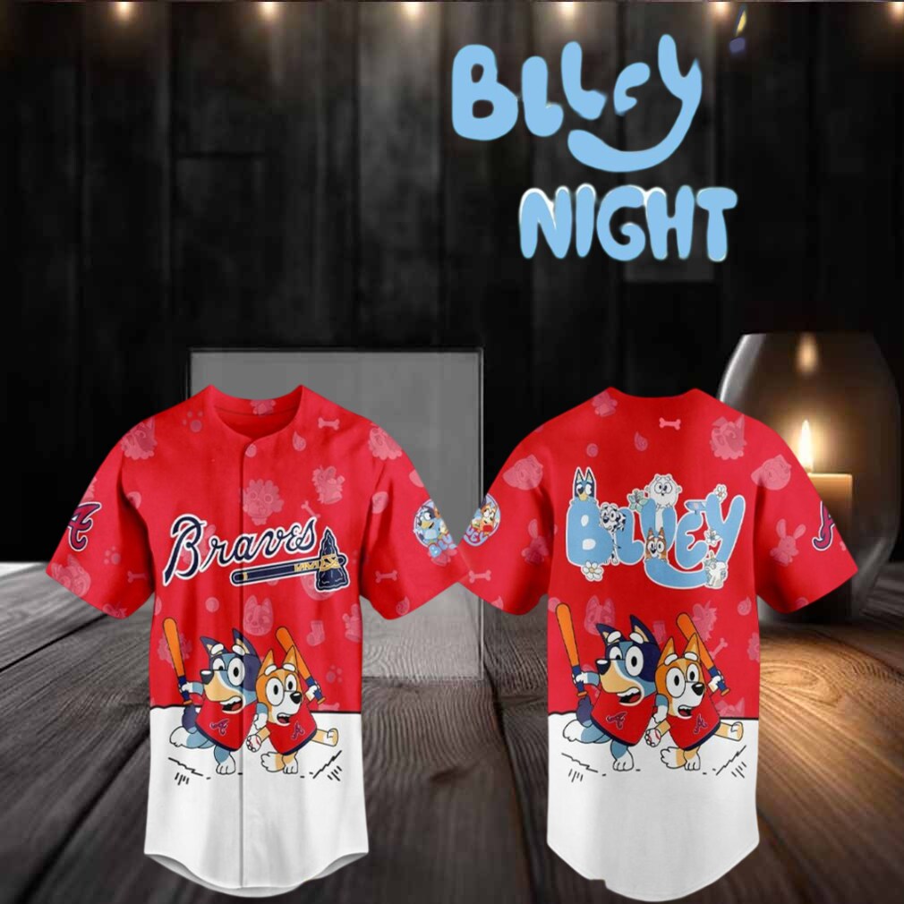 Atlanta Braves 2025 Bluey MLB Game Night Christmas Baseball Jersey Atlanta Braves 2025 Bluey MLB Game Night Christmas Baseball Jersey