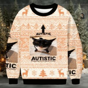 Autistic Cat Christmas Ugly Sweatshirt