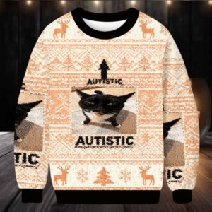 Autistic Cat Christmas Ugly Sweatshirt