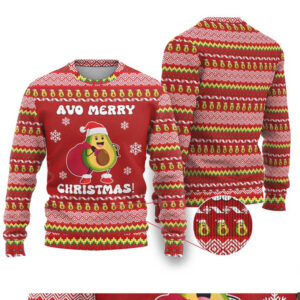 Avo Merry Christmas Ugly Christmas Sweater Xmas Holiday Patterns