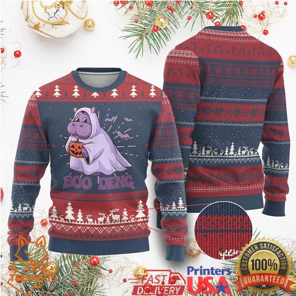 Baby Hippo Moo Deng Ugly Christmas Sweater Boo deng Halloween Cute Pygmy Hippopotamus Baby Hippo Moo Deng Ugly Christmas Sweater Boo deng Halloween Cute Pygmy Hippopotamus