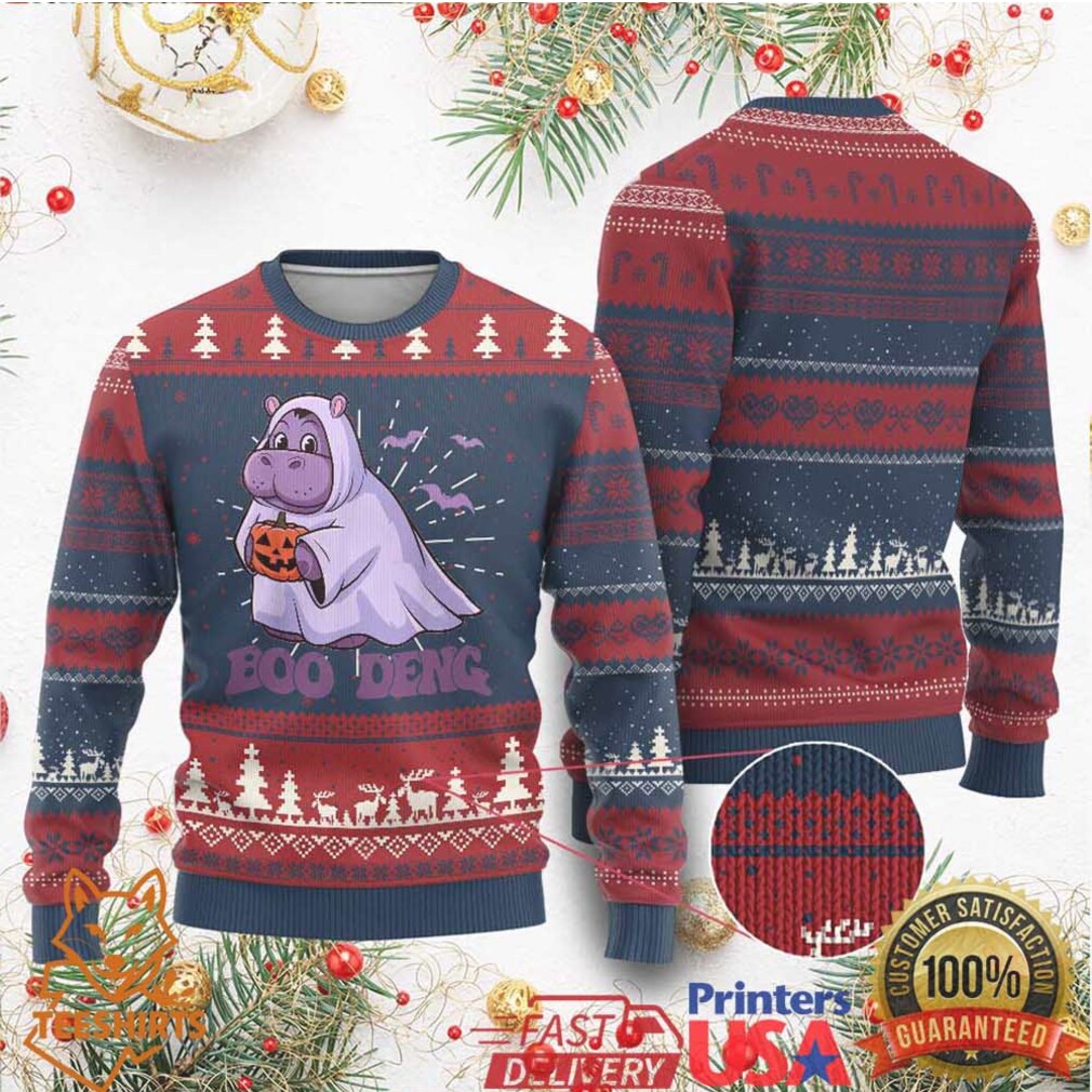 Baby Hippo Moo Deng Ugly Christmas Sweater Boo deng Halloween Cute Pygmy Hippopotamus Baby Hippo Moo Deng Ugly Christmas Sweater Boo deng Halloween Cute Pygmy Hippopotamus