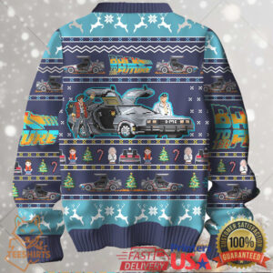 Back To The Future Christmas Sweater Black Funny Ugly Christmas Sweater