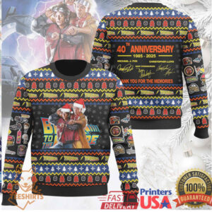 Back to the Future 40th anniversary themed Christmas jumper or ugly sweater