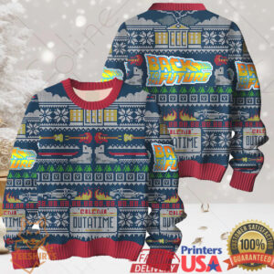 Back to the Future DeLorean Time Machine Holiday Jumper Back to the Future DeLorean Time Machine Holiday Jumper