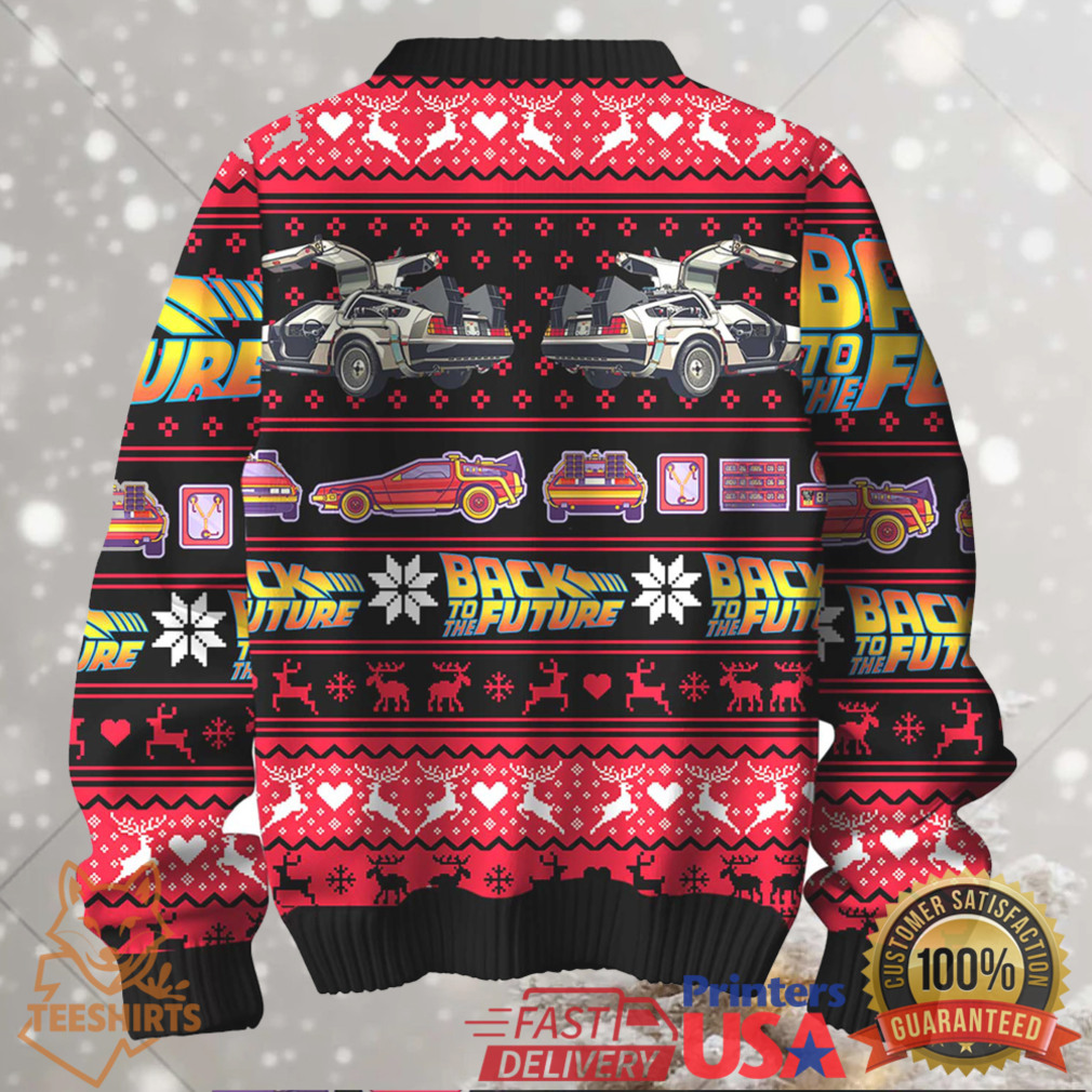 Back to the Future DeLorean Ugly Christmas Sweater Back to the Future DeLorean Ugly Christmas Sweater