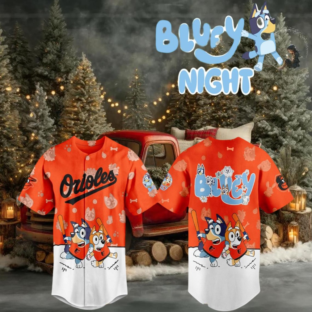 Baltimore Orioles 2025 Bluey MLB Game Night Christmas Baseball Jersey Baltimore Orioles 2025 Bluey MLB Game Night Christmas Baseball Jersey
