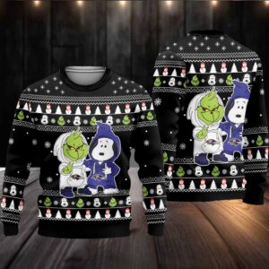 Baltimore Ravens – Grinch And Snoopy Ugly Christmas Sweater