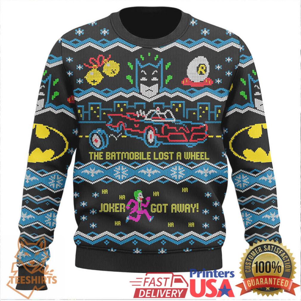 Batman and Joker ‘The Batmobile Lost a Wheel’ Ugly Christmas Sweater Batman and Joker ‘The Batmobile Lost a Wheel’ Ugly Christmas Sweater