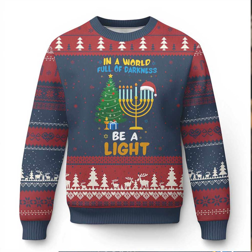 Be A Light Xmas Hanukkah Ugly Christmas Sweater Interfaith Family Gift Be A Light Xmas Hanukkah Ugly Christmas Sweater Interfaith Family Gift