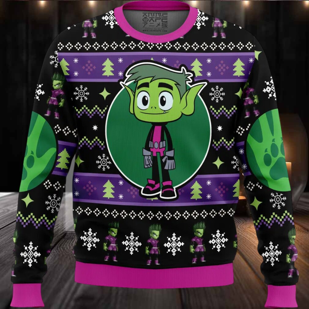Beast Boy Teen Titans DC Comics Ugly Christmas Sweater Beast Boy Teen Titans DC Comics Ugly Christmas Sweater