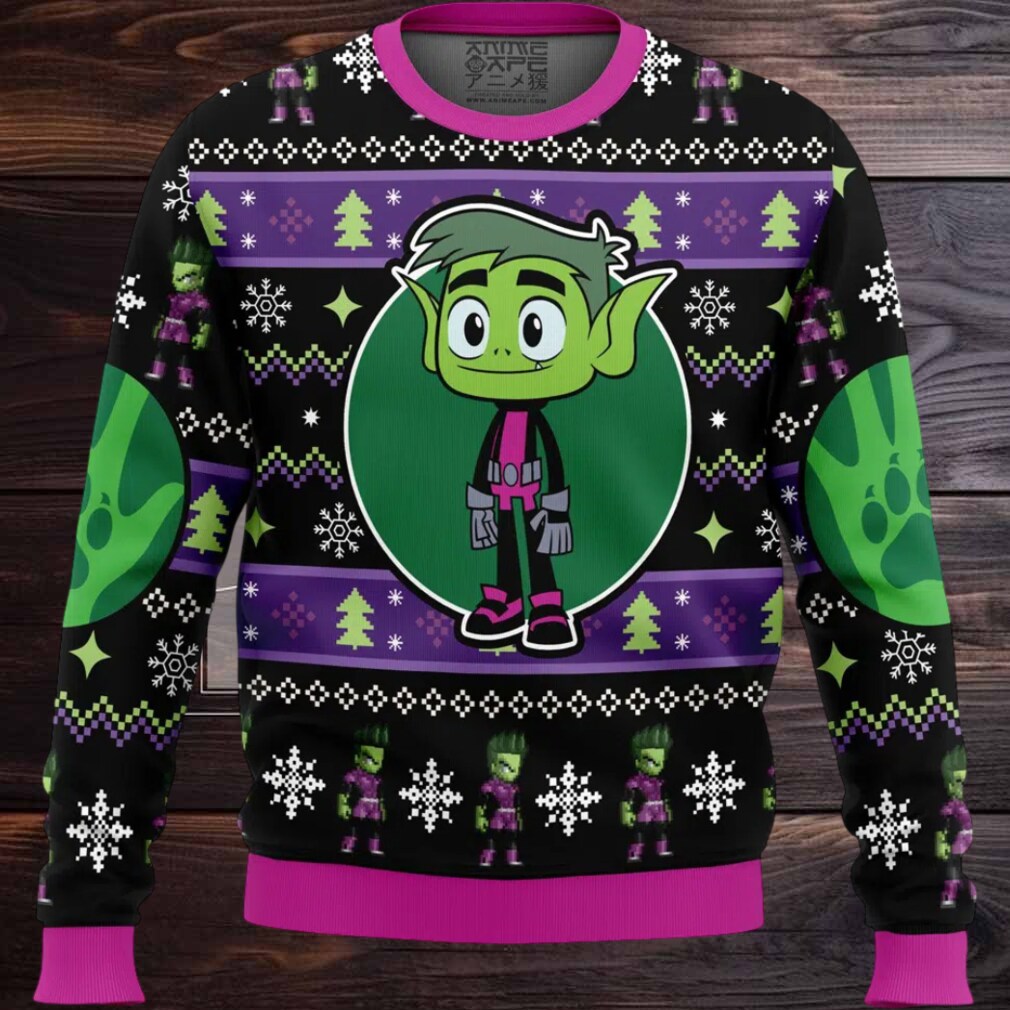 Beast Boy Teen Titans DC Comics Ugly Christmas Sweater Beast Boy Teen Titans DC Comics Ugly Christmas Sweater