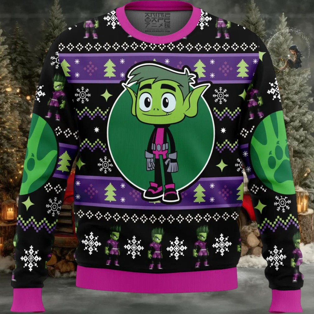 Beast Boy Teen Titans DC Comics Ugly Christmas Sweater Beast Boy Teen Titans DC Comics Ugly Christmas Sweater
