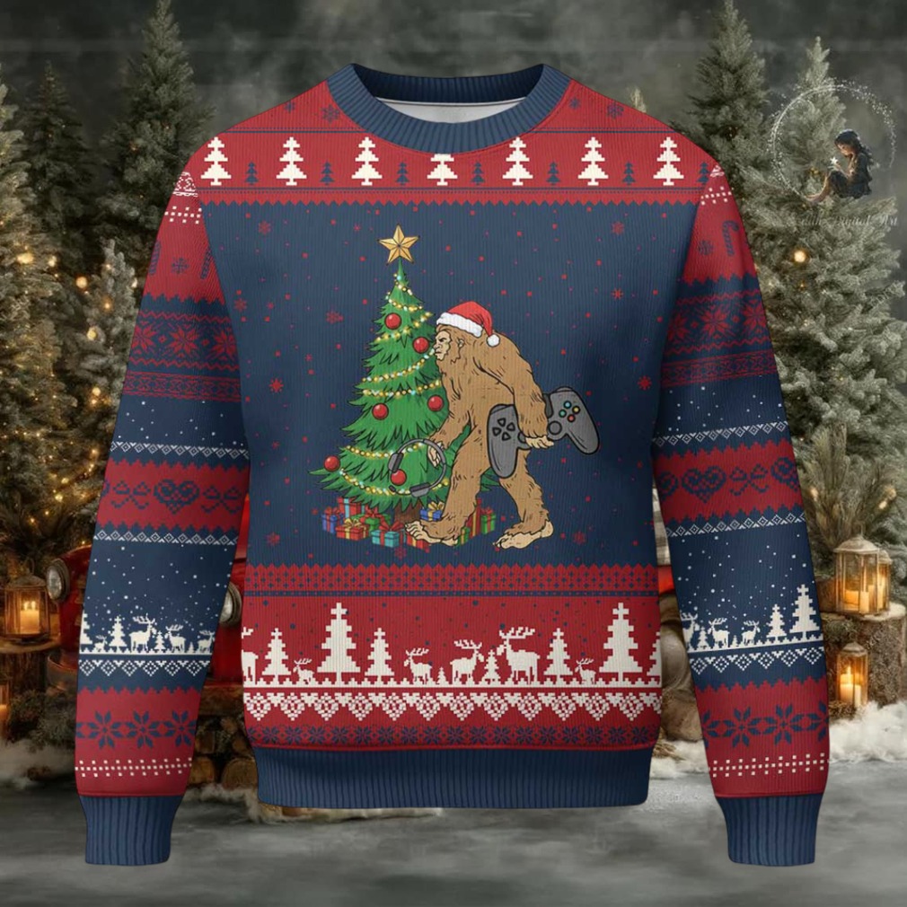 Bigfoot Gamer Xmas Ugly Christmas Sweater Funny Sasquatch Gaming Xmas Bigfoot Gamer Xmas Ugly Christmas Sweater Funny Sasquatch Gaming Xmas