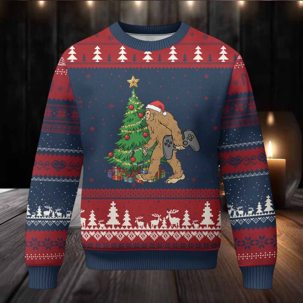 Bigfoot Gamer Xmas Ugly Christmas Sweater Funny Sasquatch Gaming Xmas Bigfoot Gamer Xmas Ugly Christmas Sweater Funny Sasquatch Gaming Xmas