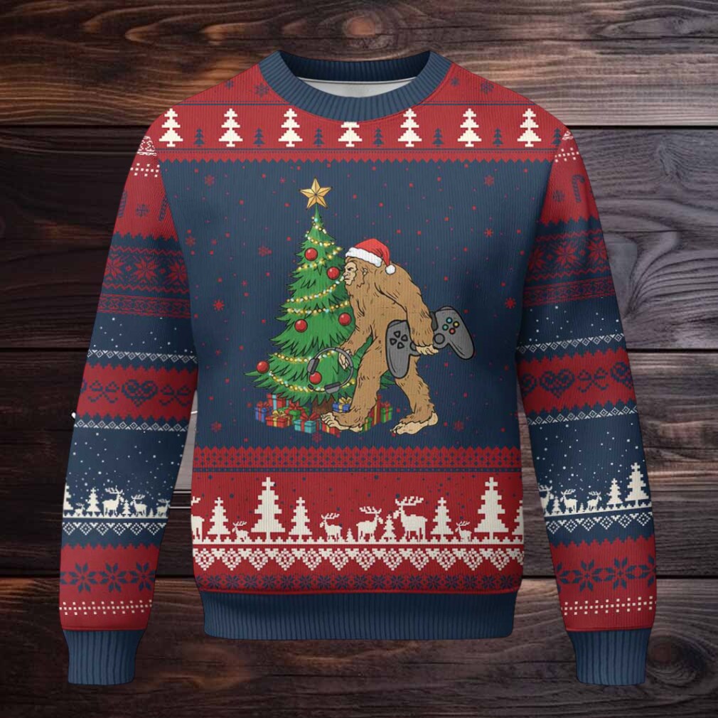 Bigfoot Gamer Xmas Ugly Christmas Sweater Funny Sasquatch Gaming Xmas Bigfoot Gamer Xmas Ugly Christmas Sweater Funny Sasquatch Gaming Xmas