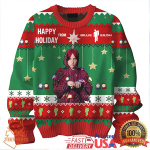 Billie Eilish Happy Holiday Ugly Christmas Sweater