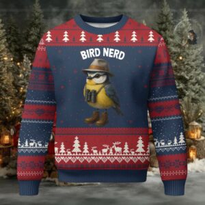 Bird Nerd Ugly Christmas Sweater Funny Birding Bird Lover Watcher Twitcher