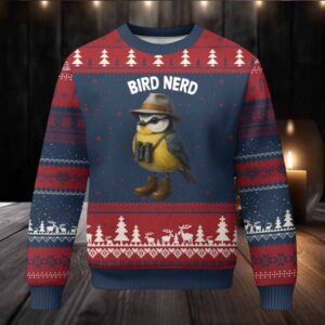 Bird Nerd Ugly Christmas Sweater Funny Birding Bird Lover Watcher Twitcher