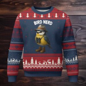 Bird Nerd Ugly Christmas Sweater Funny Birding Bird Lover Watcher Twitcher