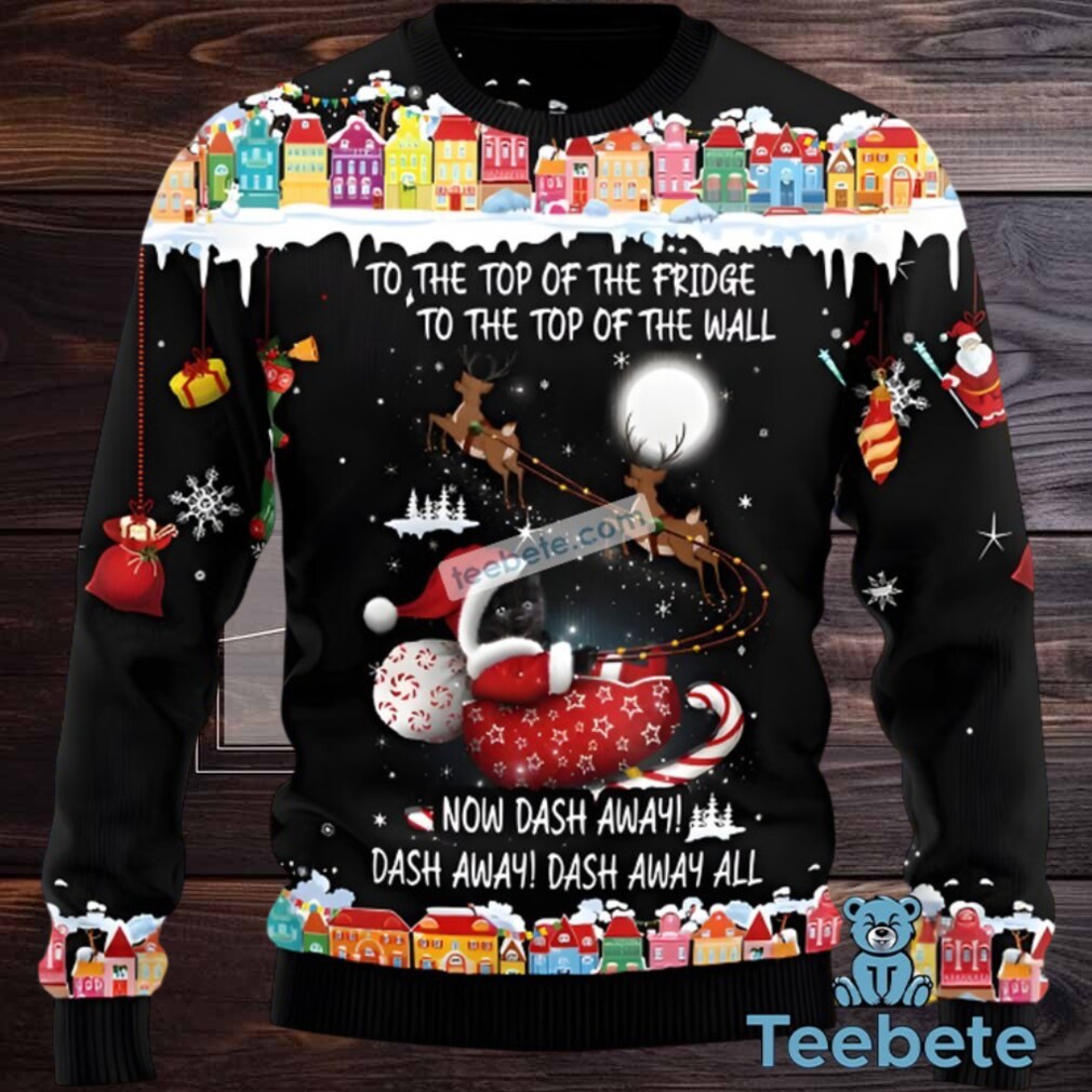 Black Cat Dad Sleigh Christmas Best Ugly Christmas Sweaters Black Cat Dad Sleigh Christmas Best Ugly Christmas Sweaters
