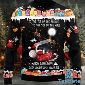 Black Cat Dad Sleigh Christmas Best Ugly Christmas Sweaters