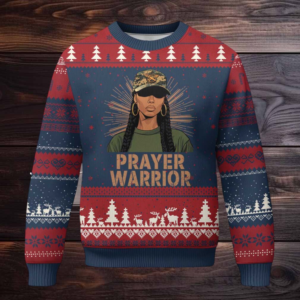 Black Prayer Warrior Ugly Christmas Sweater Jesus God Christian Camo Girl Black Prayer Warrior Ugly Christmas Sweater Jesus God Christian Camo Girl