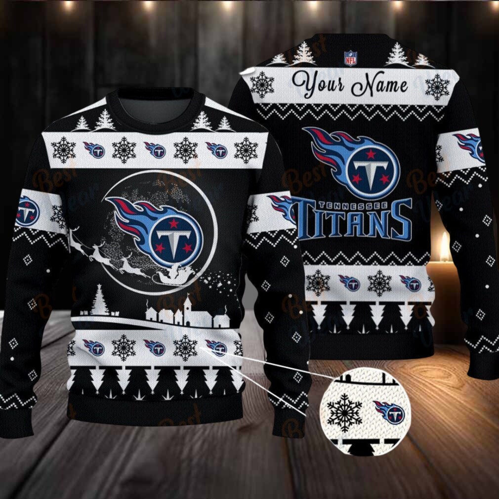 Black Tennessee Titans NFL Ugly Christmas Sweater Name Customized Black Tennessee Titans NFL Ugly Christmas Sweater Name Customized