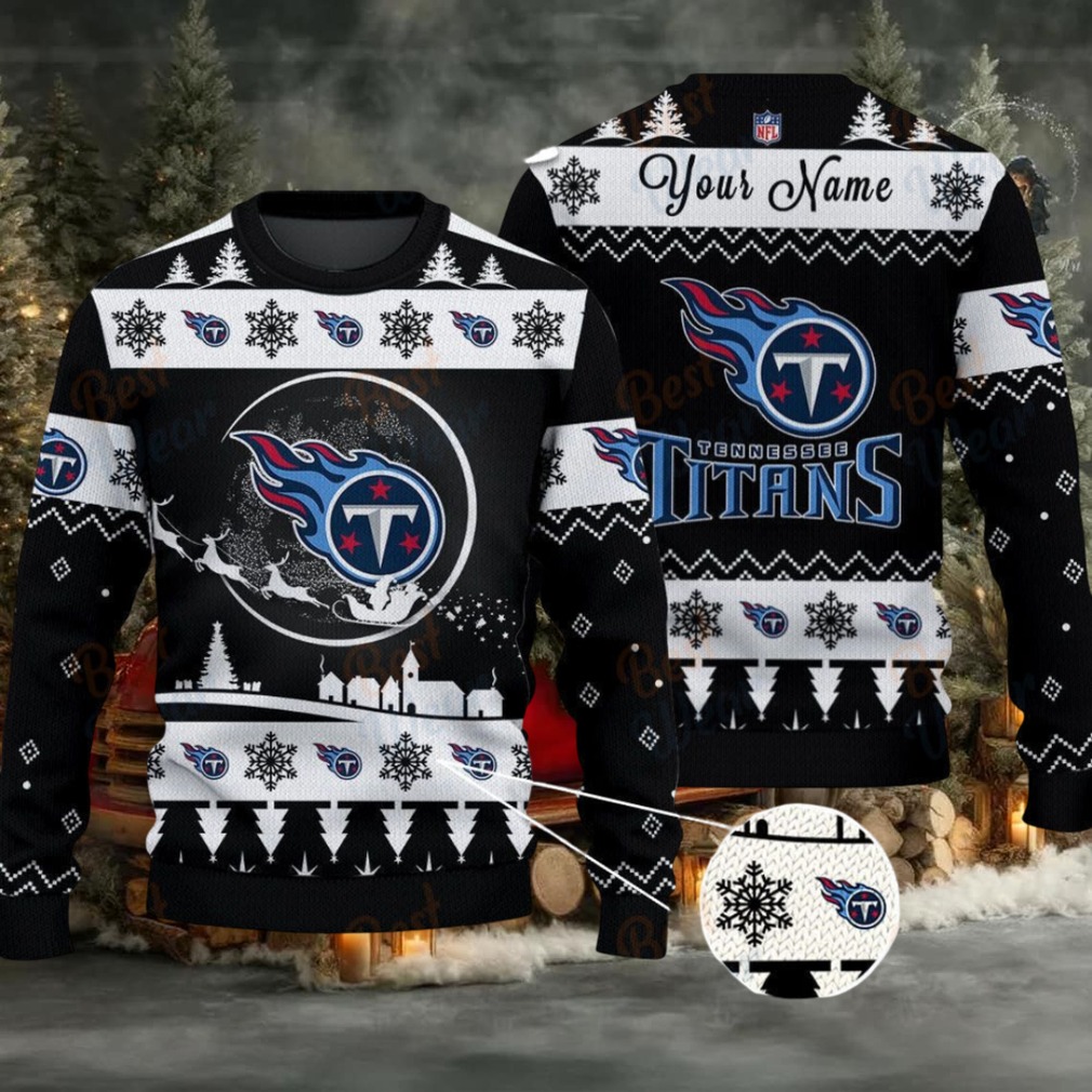 Black Tennessee Titans NFL Ugly Christmas Sweater Name Customized Black Tennessee Titans NFL Ugly Christmas Sweater Name Customized