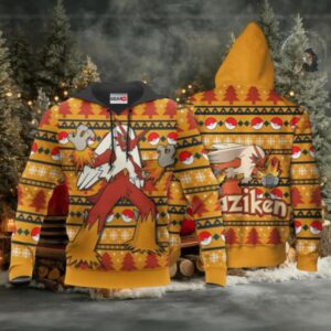 Blaziken Anime Pokemon Manga Ugly Christmas Sweater 1k723 Fan Gift Stylist Unisex Cartoon Graphic Outfits Aop 3d Hoodie