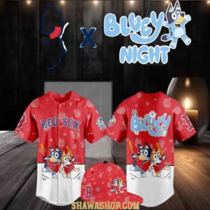 Boston Red Sox 2025 Bluey MLB Game Night Christmas Baseball Jersey