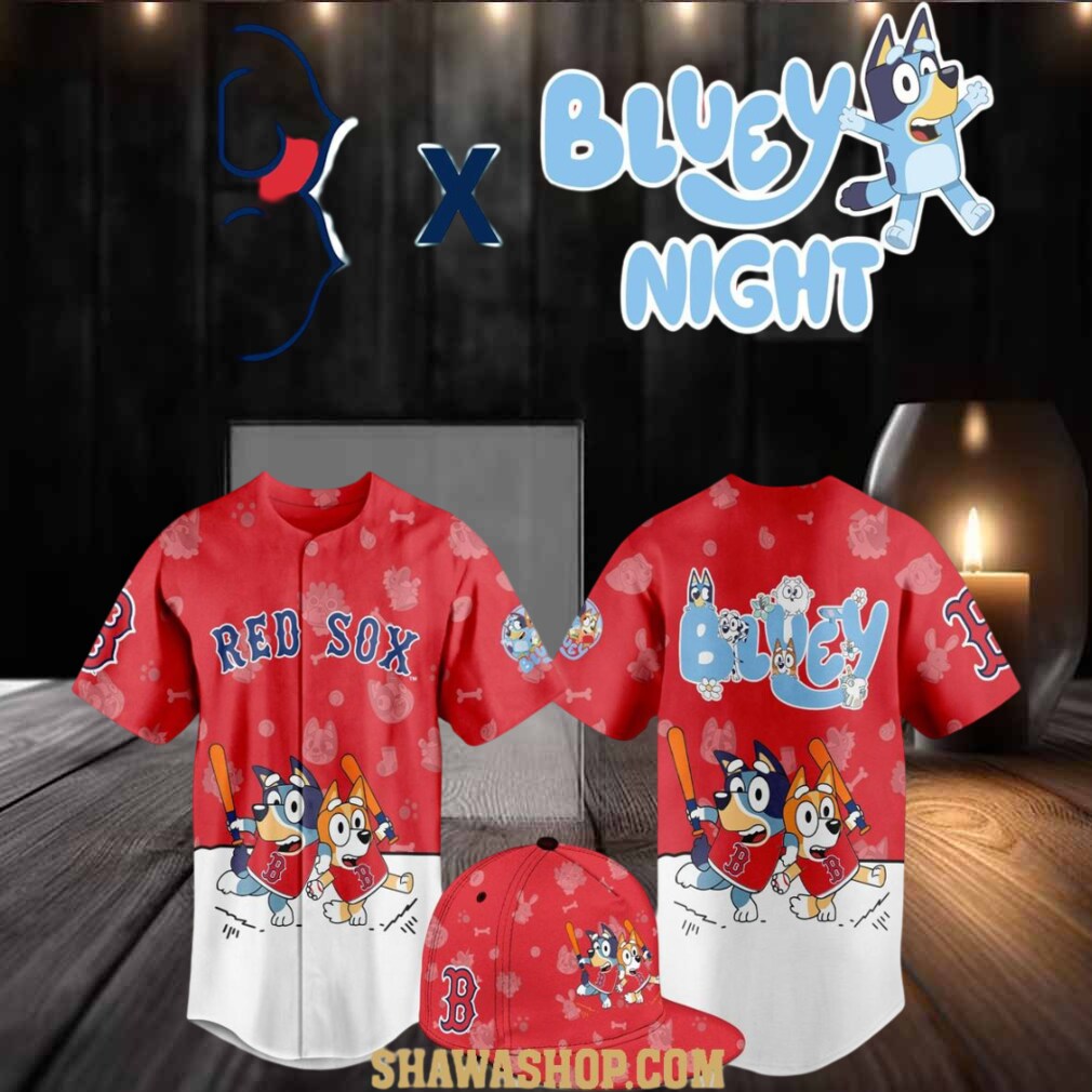 Boston Red Sox 2025 Bluey MLB Game Night Christmas Baseball Jersey Boston Red Sox 2025 Bluey MLB Game Night Christmas Baseball Jersey
