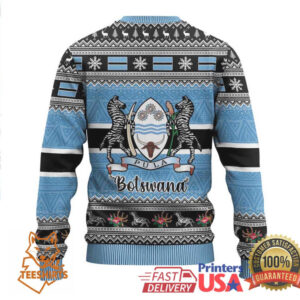 Botswana Christmas Ugly Christmas Sweater Coat Of Arms Muve neKisimusi