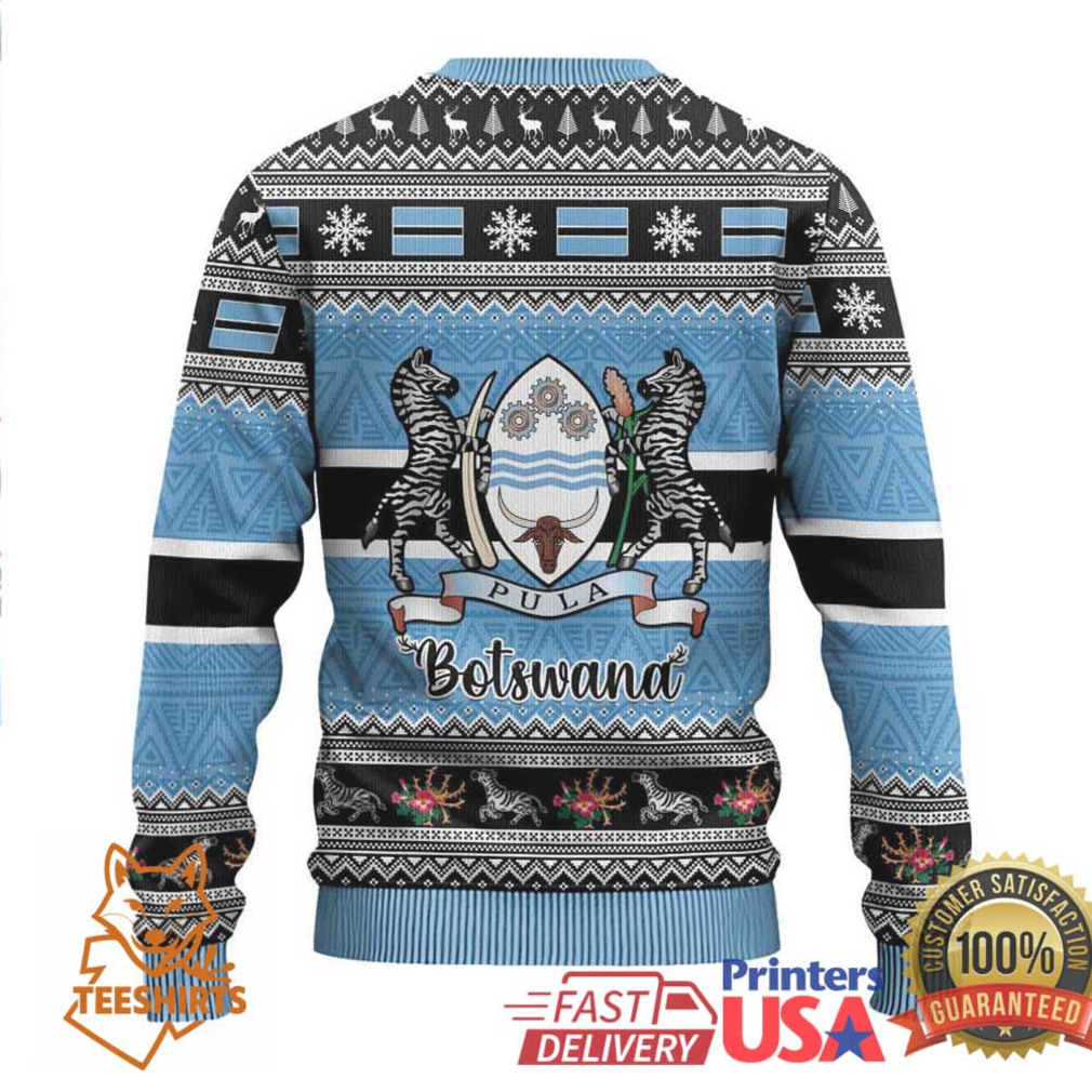 Botswana Christmas Ugly Christmas Sweater Coat Of Arms Muve neKisimusi Botswana Christmas Ugly Christmas Sweater Coat Of Arms Muve neKisimusi