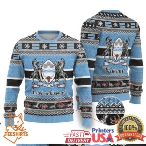 Botswana Christmas Ugly Christmas Sweater Coat Of Arms Muve neKisimusi