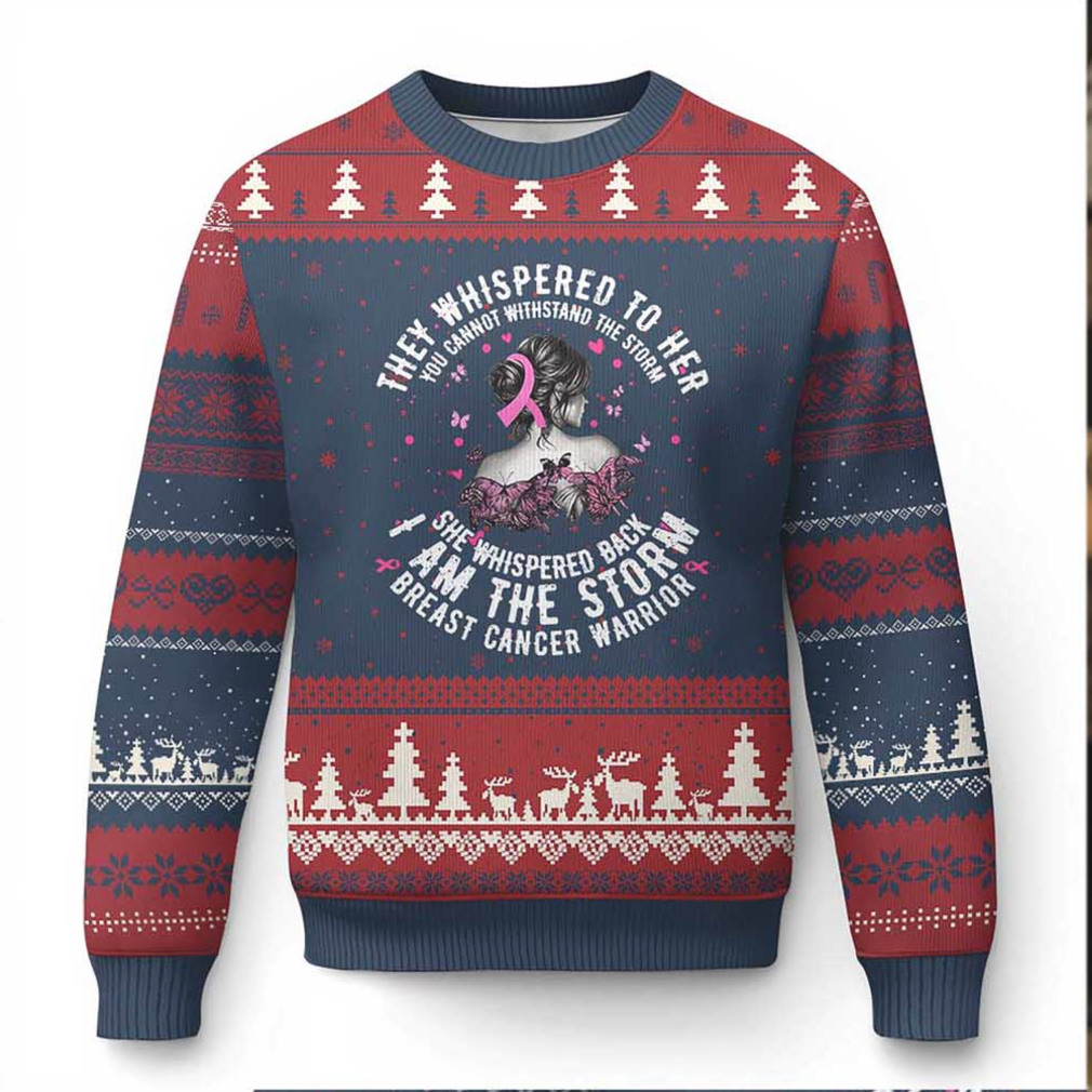 Breast Cancer Ugly Christmas Sweater Pink Ribbon I Am Storm Breast Cancer Ugly Christmas Sweater Pink Ribbon I Am Storm