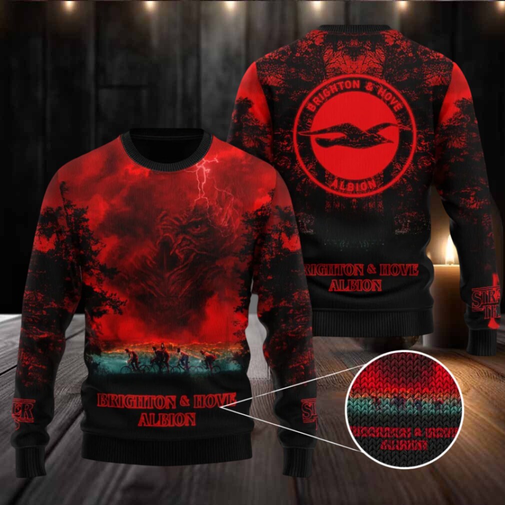 Brighton & Hove Albion FC x Stranger Things Ugly Sweater Brighton & Hove Albion FC x Stranger Things Ugly Sweater