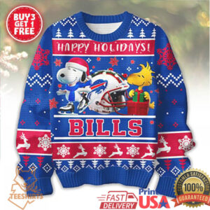 Buffalo Bills Snoopy and Woodstock Christmas Sweater