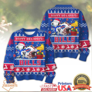 Buffalo Bills Snoopy and Woodstock Christmas Sweater
