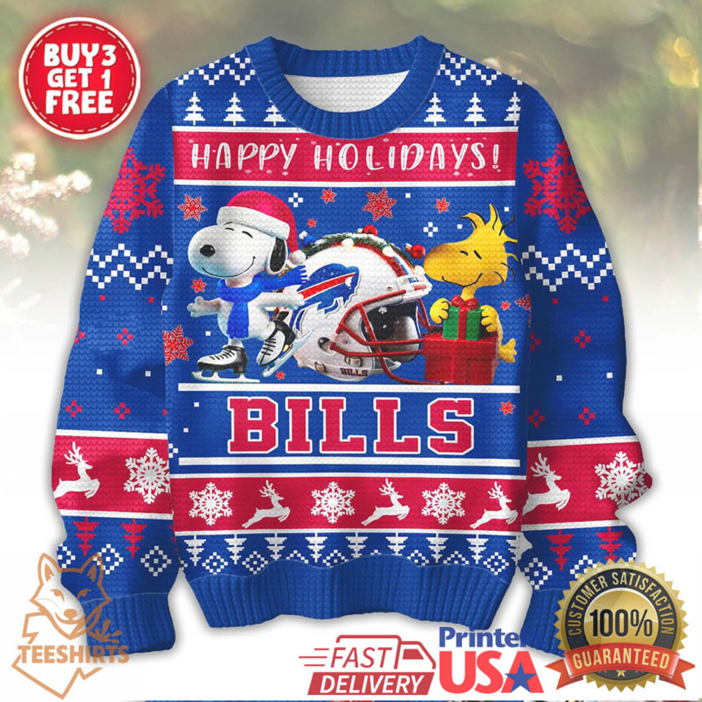 Buffalo Bills Snoopy and Woodstock Christmas Sweater Buffalo Bills Snoopy and Woodstock Christmas Sweater