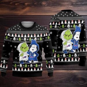 Buffalo Bills – Grinch And Snoopy Ugly Christmas Sweater