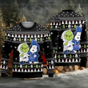 Buffalo Bills – Grinch And Snoopy Ugly Christmas Sweater
