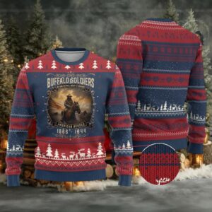 Buffalo Soldiers Ugly Christmas Sweater American Heros Cavalry Black History