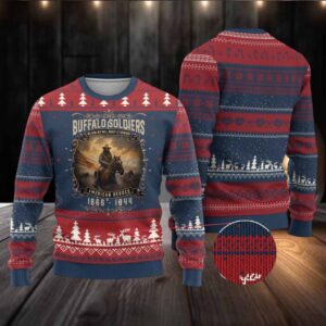 Buffalo Soldiers Ugly Christmas Sweater American Heros Cavalry Black History