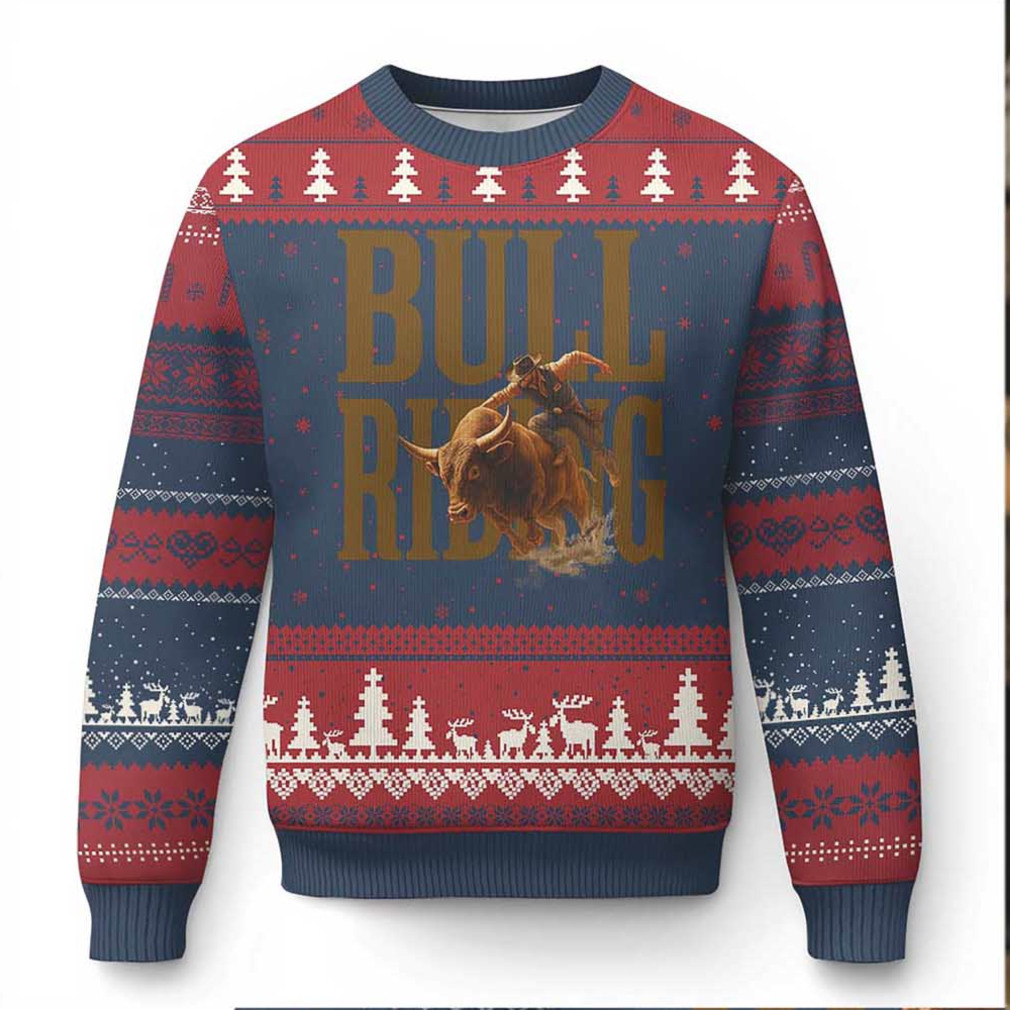 Bull Riding Cowboy Western Texas Rodeo Life Ugly Christmas Sweater Bull Riding Cowboy Western Texas Rodeo Life Ugly Christmas Sweater
