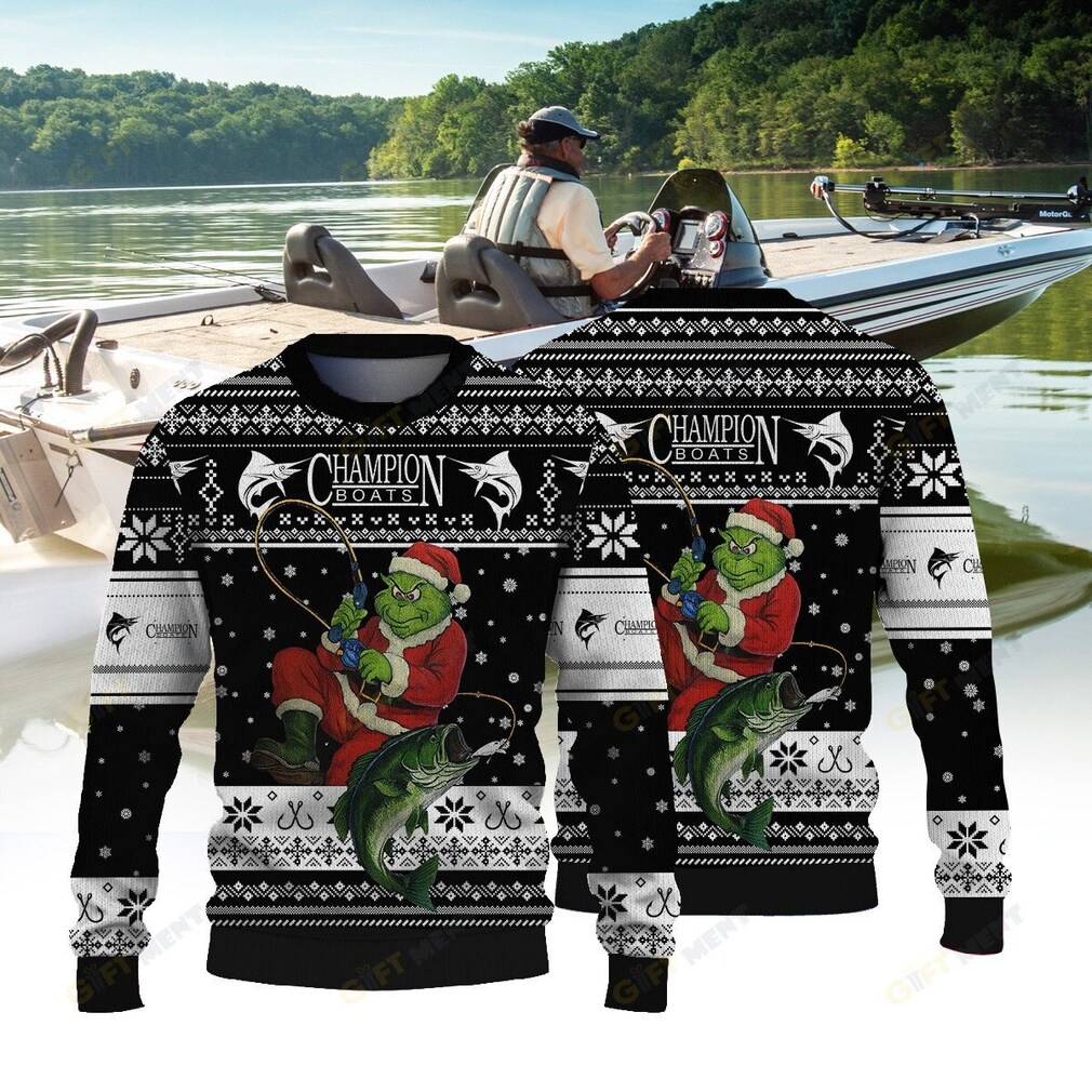 CHAMPION × Grinch Fishing Ugly Christmas Sweater CHAMPION × Grinch Fishing Ugly Christmas Sweater