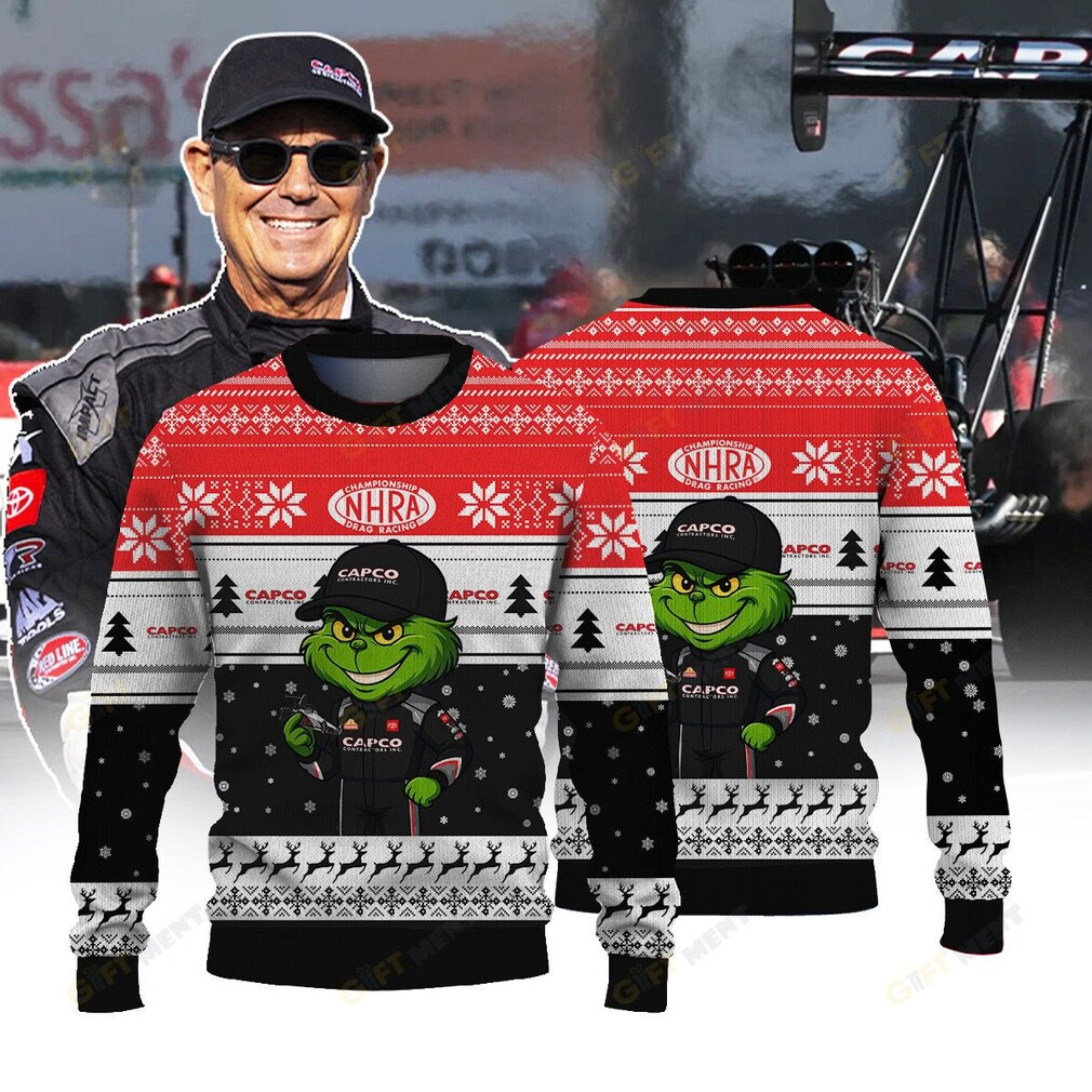 Capco Racing Torrence Motorsports × Grinch Top Fuel Ugly Christmas Sweater NHRA Capco Racing Torrence Motorsports × Grinch Top Fuel Ugly Christmas Sweater NHRA