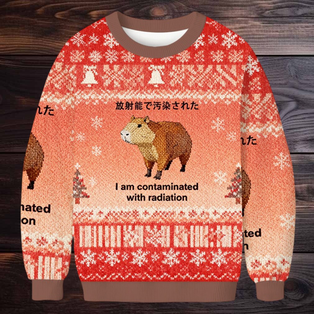 Capybara Contaminated By Radiation Christmas Ugly Sweatshirt