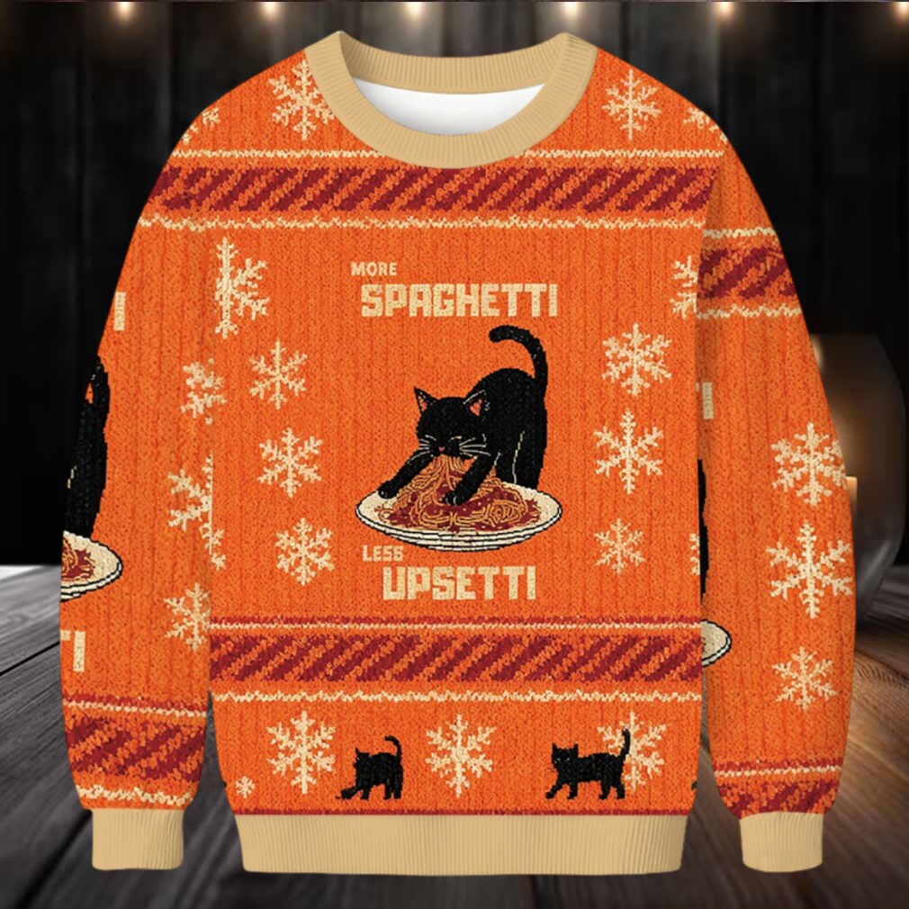 Cat Eating Spaghetti Funny Christmas Ugly Sweatshirt Cat Eating Spaghetti Funny Christmas Ugly Sweatshirt