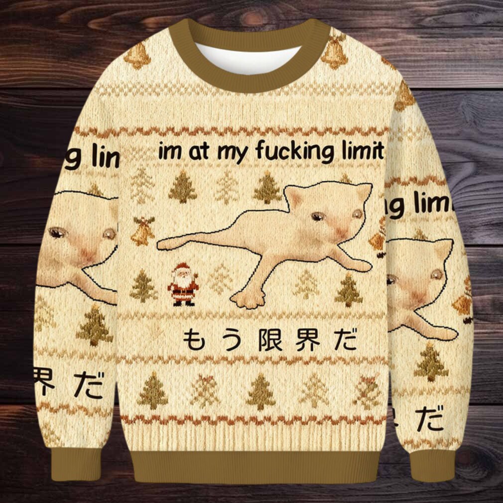 Cat Reaching Its Limit Christmas Ugly Sweatshirt Cat Reaching Its Limit Christmas Ugly Sweatshirt